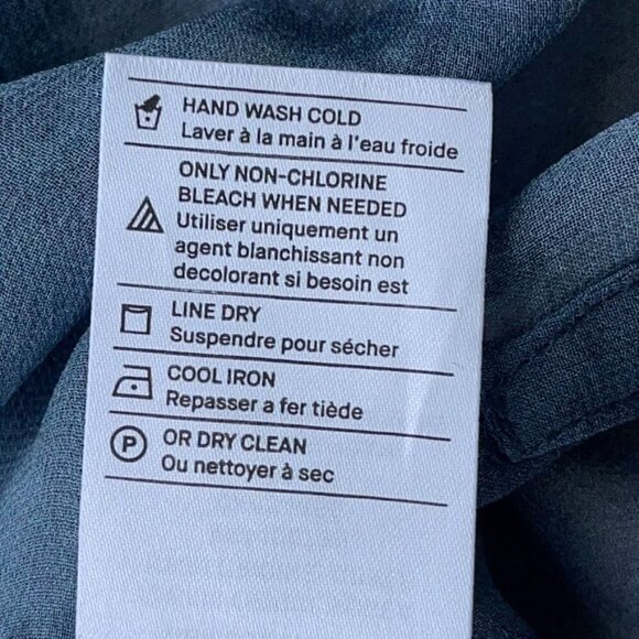 Vince SIZE XS Oversized Fog Blue 100% Silk Washable Sheer Tunic Blouse - Picture 8 of 10